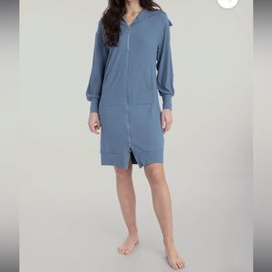 Blue Ribbed Zipper Dress (Blank)